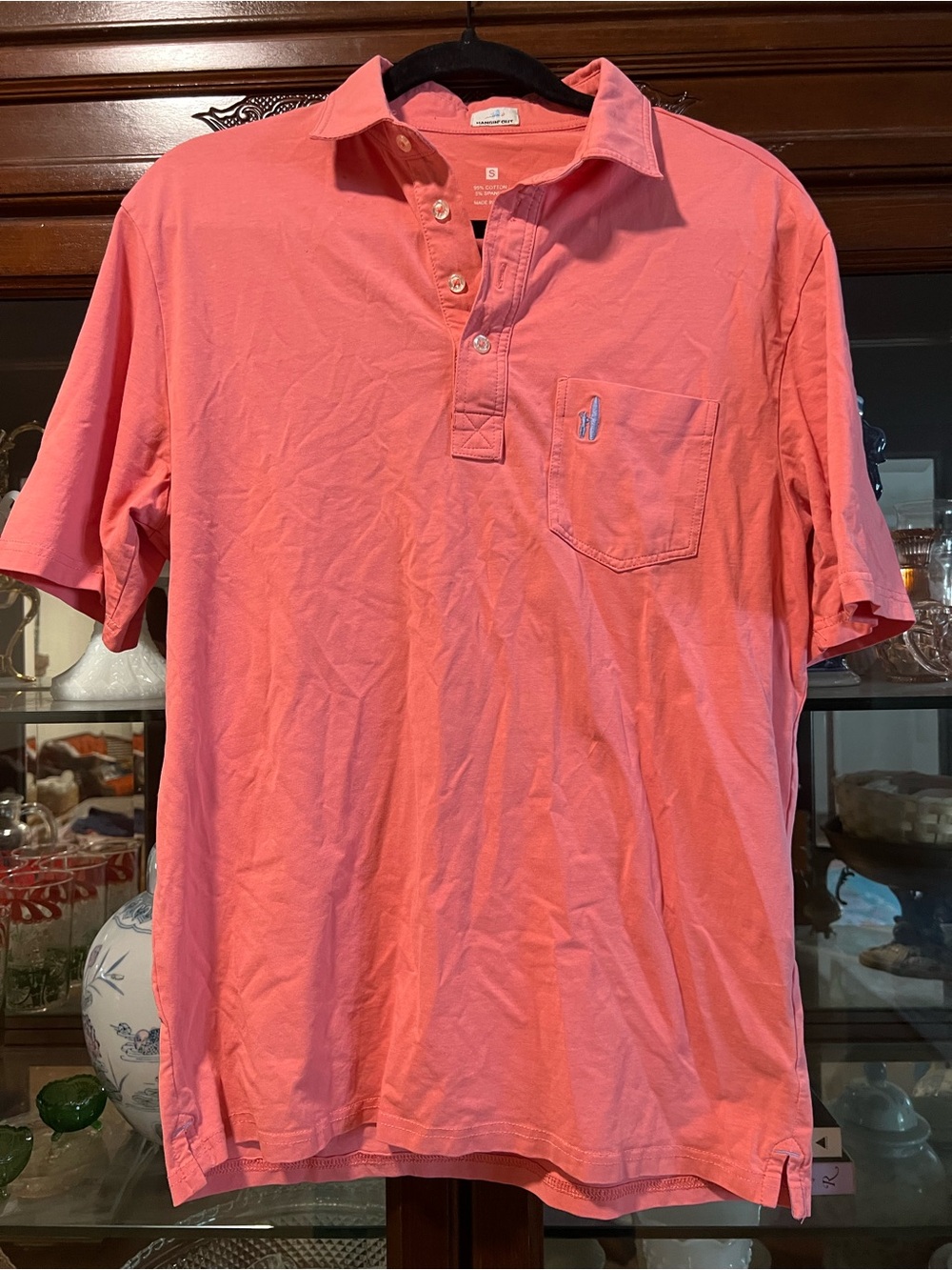 Johnnie O Hanging Out Coral polo